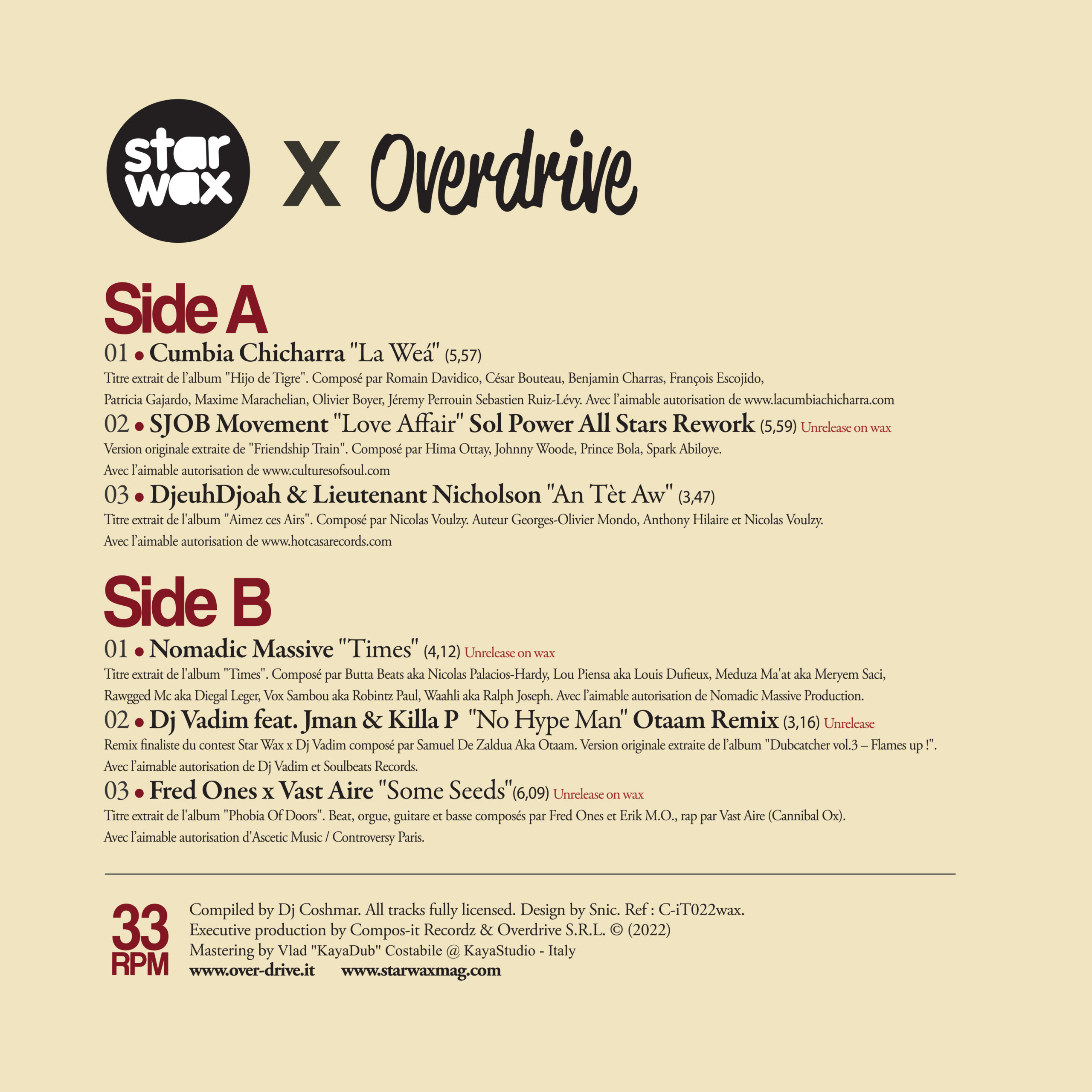 Overdrive Records Wild Starwax 15th Years Edition V/A vinile LP