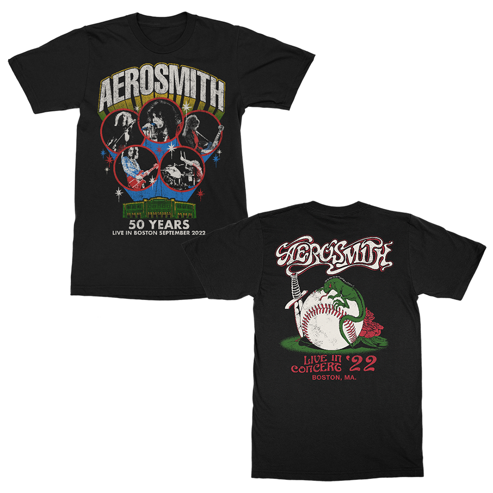 Aerosmith Fenway Event t-shirt nera concerto 2022