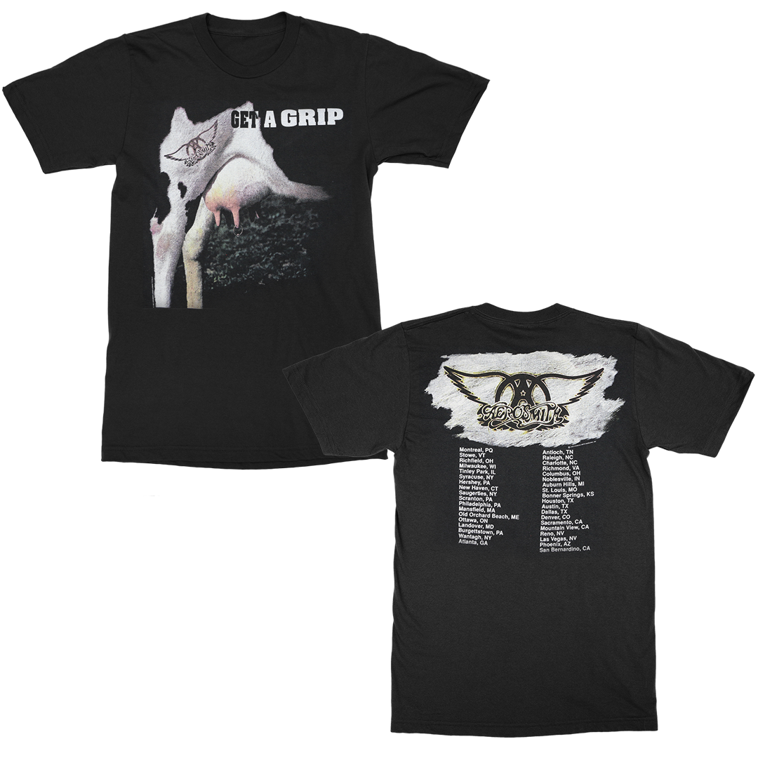 Aerosmith Get A Grip Tour T-Shirt maglietta nera