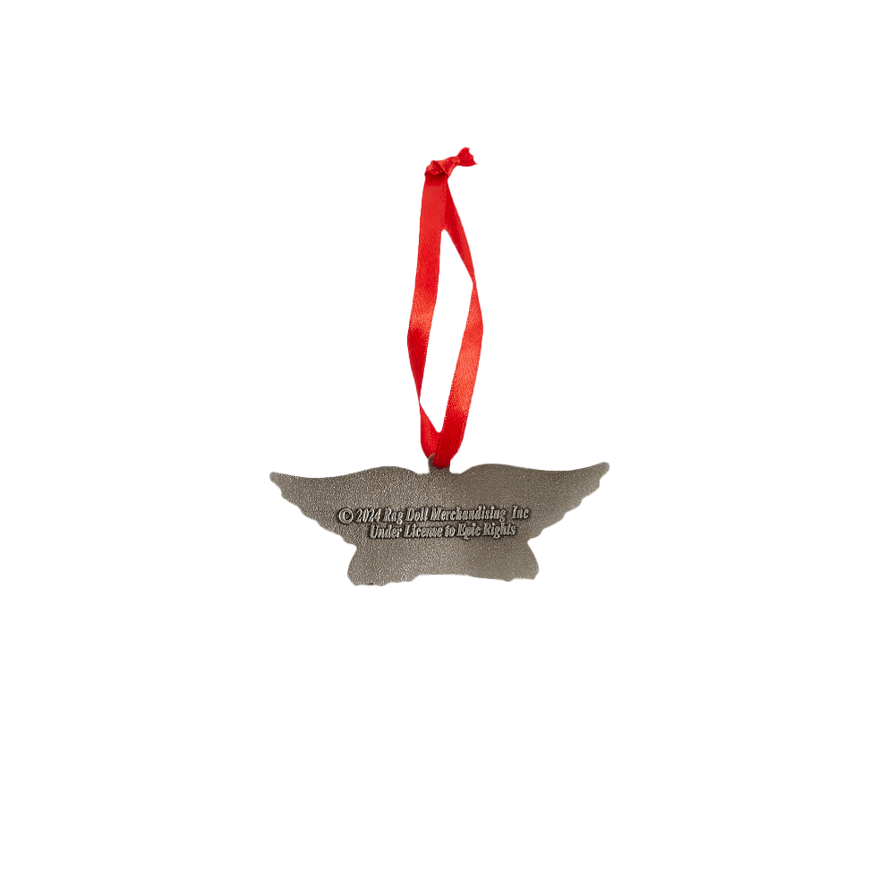 Aerosmith Wings decorazione natalizia argento nastro rosso