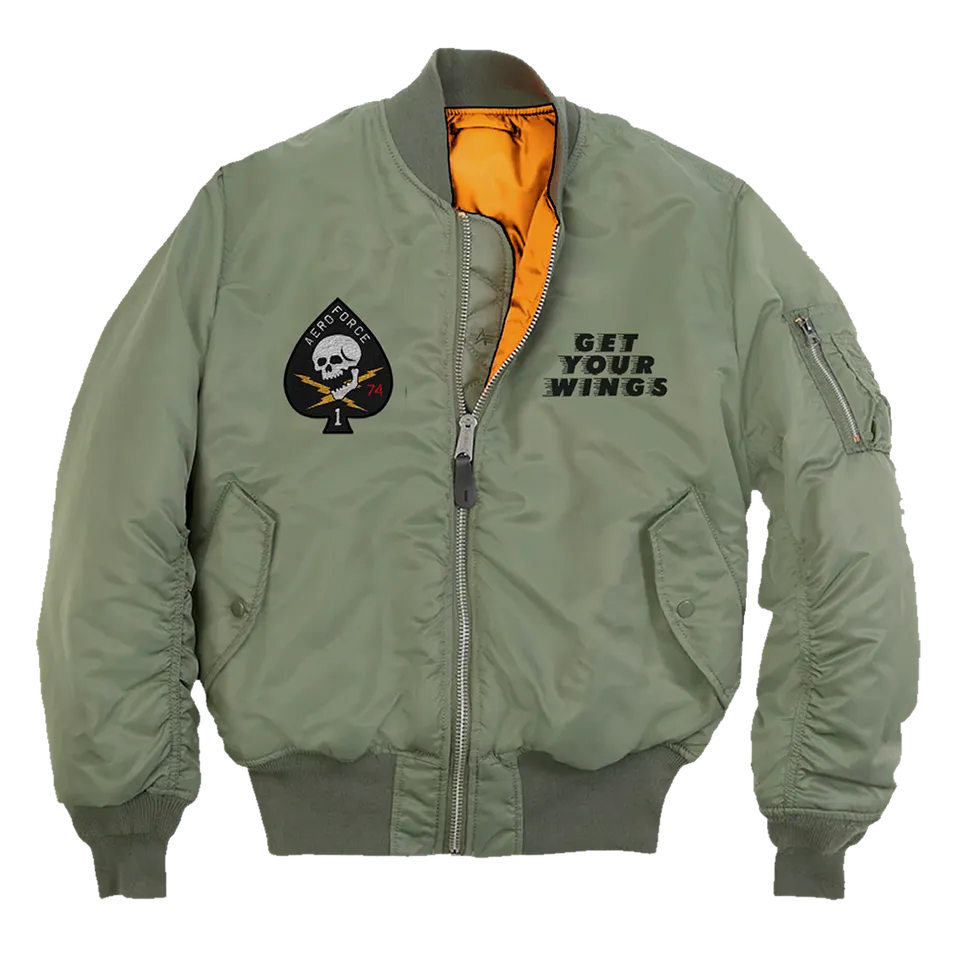Aerosmith Get Your Wings giacca bomber verde