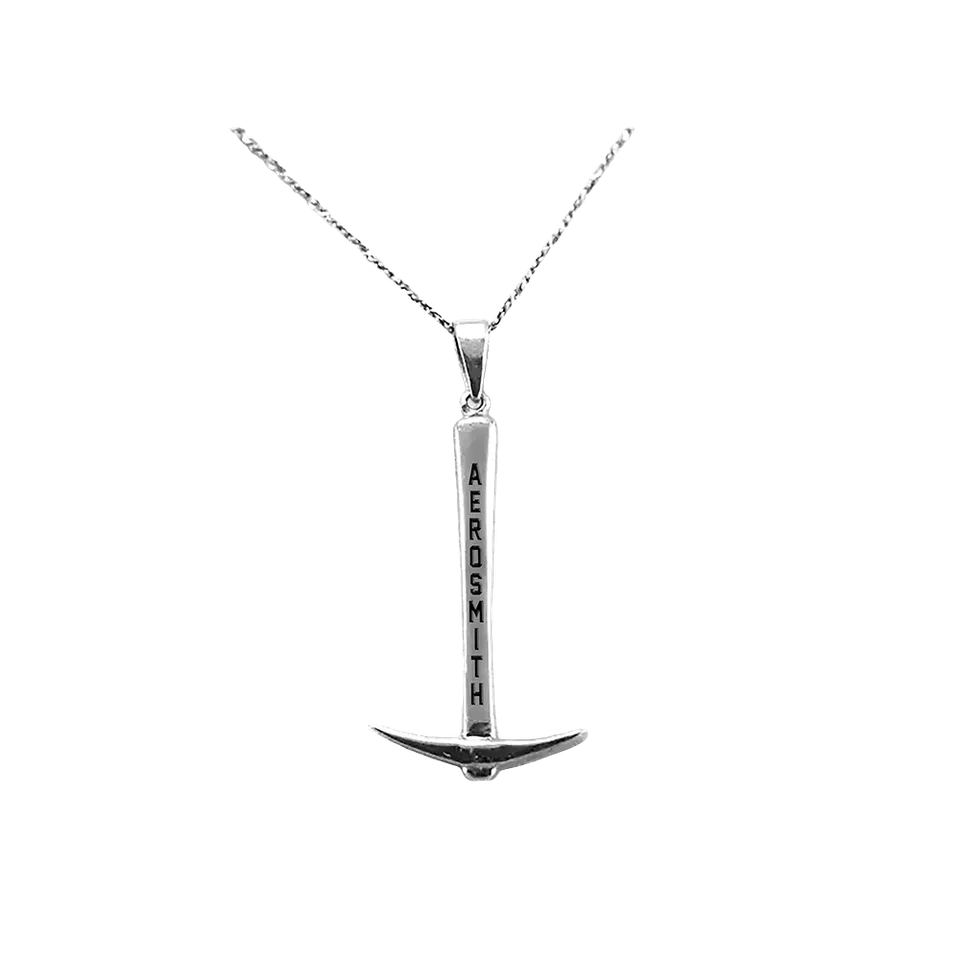 Aerosmith Pick collana plettro argento catena 50 cm