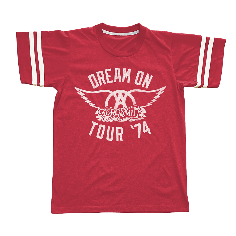 Aerosmith Dream On Tour ’74 Retro maglietta rossa unisex