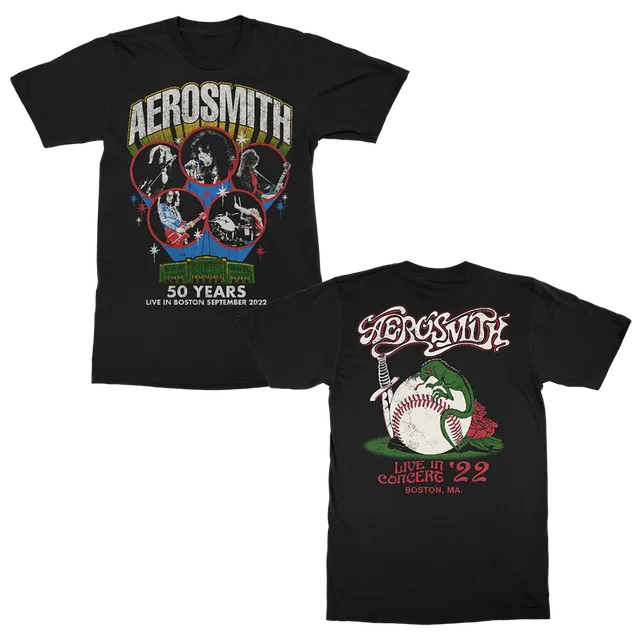 Aerosmith Fenway Event t-shirt nera concerto 2022