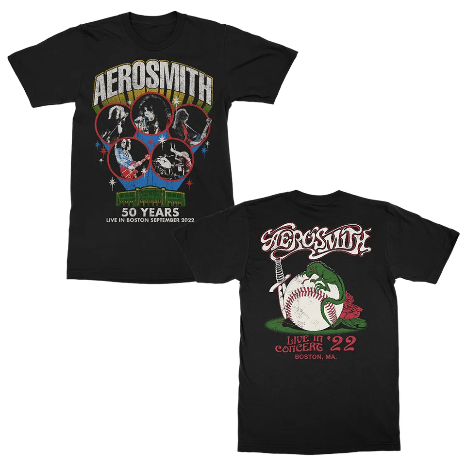 Aerosmith Fenway Event t-shirt nera concerto 2022
